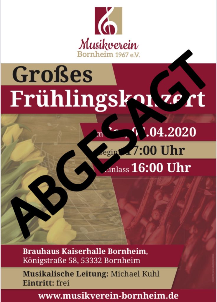 Frühlingskonzert 2020 abgesagt